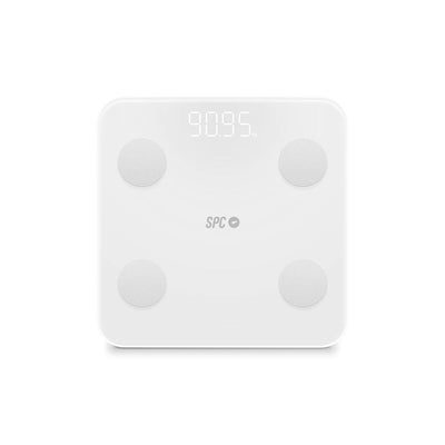 Digital Bathroom Scales SPC Internet ATENEA FIT 3 White Tempered Glass 180 kg 50 x 50 x 28 cm