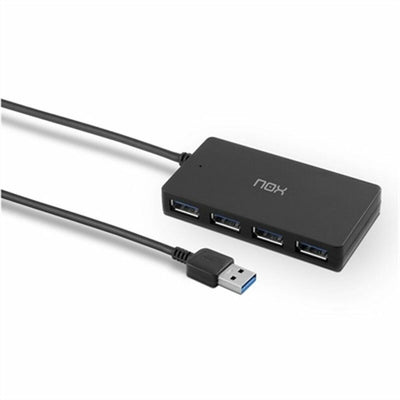 Hub USB Nox-Xtreme NXLITEHUBONE USB x 4 Negro