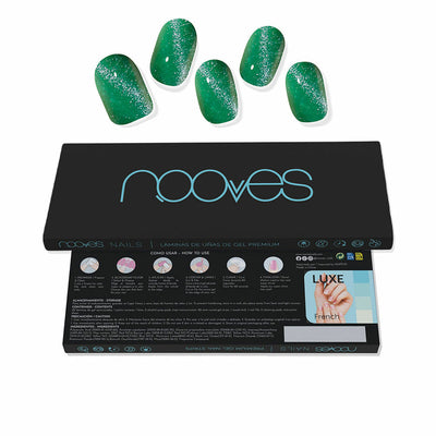 Feuilles de gel pour ongles Nooves Láminas De Uñas De Gel Cat eye green 20 Pièces