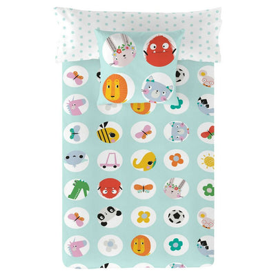 Lemon Ribbon Points Duvet Cover 80/90 Bed 150 x 220 cm Reversible