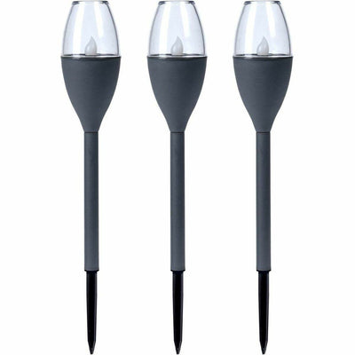 Set of solar garden torch lights Progarden Dark grey 21 x 8 x 31 cm Plastic