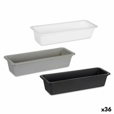 Kinvara CN18819 Cutlery Organizer White Black Polypropylene Rubber 8.5 x 5 x 24 cm (36 Units)