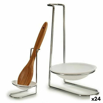 Kinvara 55022 Spoon Rests Polypropylene Iron 10 x 18 x 11 cm Silver (24 Units)