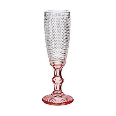 Copa de champán Vivalto PR05720ZD/BHA6 PINK Rosa Transparente Vidrio 180 ml (6 Unidades)