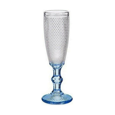 Copa de champán Vivalto PR05720ZD/BHA6 BLUE Azul Transparente Vidrio 180 ml Puntos (6 Unidades)