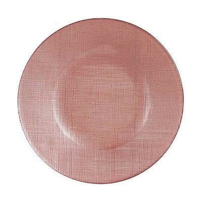 Plato Llano Vivalto 323921P-3 Rosa Vidrio 21 x 2 x 21 cm (6 Unidades)