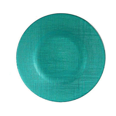 Plato Llano Vivalto 323921P Turquesa Vidrio 21 x 2 x 21 cm (6 Unidades)