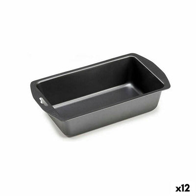 Kinvara Rectangular Cake Pan CK56483-24 Dark Grey Carbon Steel 13 x 6.3 x 30 cm (12 Units)