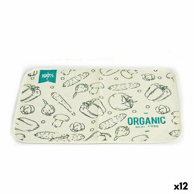 Kinvara Placemat 9999 White Green 33 x 0.3 x 48 cm (12 Units)