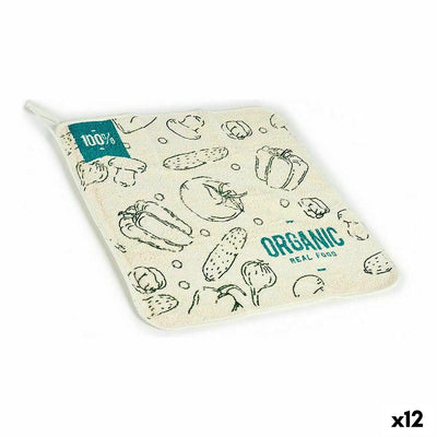 Kinvara 1220 White Green Kitchen Towel 50 x 0.3 x 50 cm (12 Units)