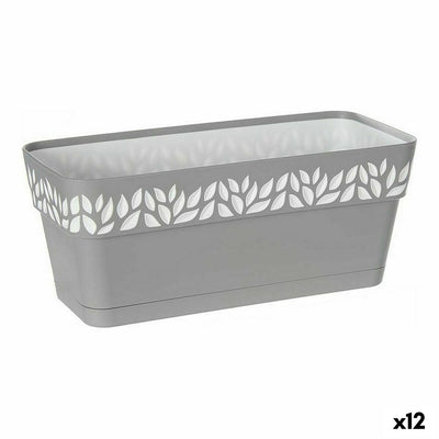 Stefanplast Cloe Planter White Grey Plastic 13.3 x 12.3 x 29.3 cm (12 Units)