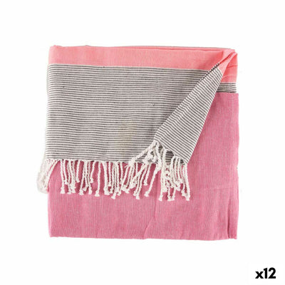 Striped Multipurpose Foulard 160 x 200 cm Pink (12 Units)