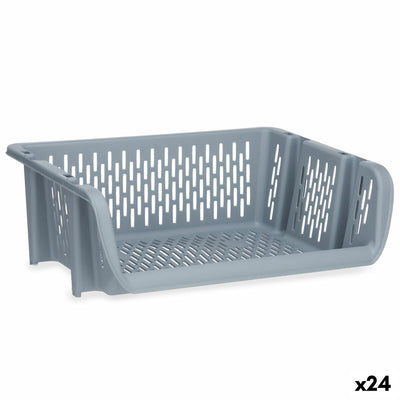 Kinvara Q-SHELF-2 Vegetable Basket Grey Polypropylene 30 x 13.5 x 38.7 cm (24 Pack)