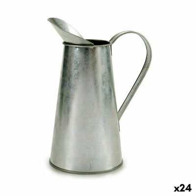 Ibergarden J60700-B Silver Zinc Milk Can Pattern Flower Pot 17 x 21.5 x 11.3 cm (24 Units)