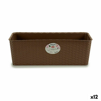 Stefanplast Brown Plastic Planter 18 x 16 x 48.5 cm (12 Units)