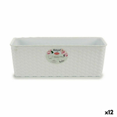 Stefanplast White Plastic Planter 39 x 13.5 x 15 cm (12 Units)