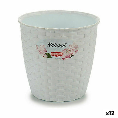Stefanplast White Plastic Flower Pot 14 x 13 x 14 cm (12 Units)