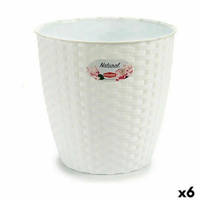 Stefanplast White Plastic Flower Pot 24 x 22.5 x 24 cm (6 Units)