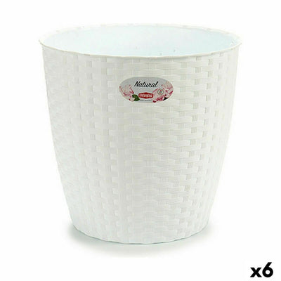 Stefanplast White Plastic Flower Pot 29 x 27 x 29 cm (6 Units)