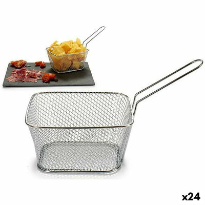 Kinvara 50687 Silver Iron Snack Basket 24 x 13 x 11 cm (24 Units)