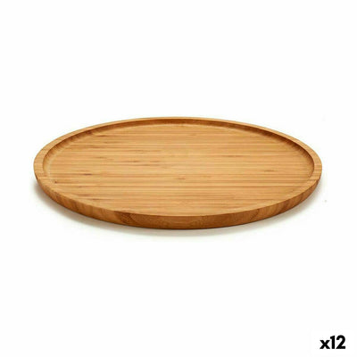 Kinvara JWKW-3711-2 Round Brown Snack Tray 30 x 1.5 x 30 cm (12 Units)