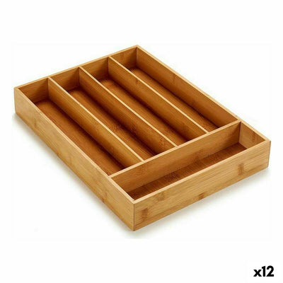 Kinvara 16JWKW-1050 Cutlery Organizer, Brown, Bamboo, 25.5 x 5 x 35.5 cm (12 Units)