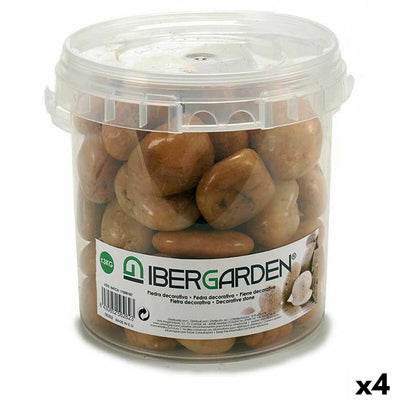 Decorative Stones Ibergarden Brown Large 3 Kg (4 Units)