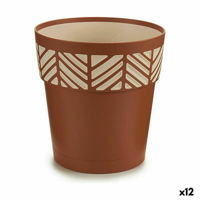 Stefanplast Orfeo Terracotta Plastic Self-Watering Pot 19 x 19 x 19 cm (12 Units)