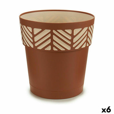 Stefanplast Orfeo Terracotta Plastic Self-Watering Pot 25 x 25 x 25 cm (6 Units)