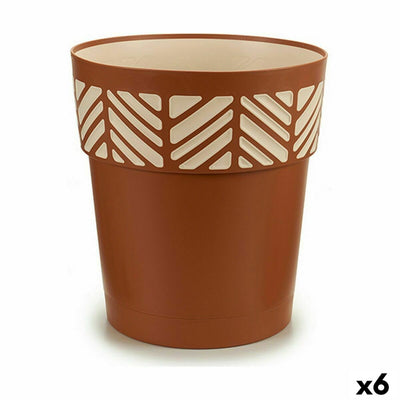 Stefanplast Orfeo Terracotta Plastic Self-Watering Pot 29 x 29 x 29 cm (6 Units)