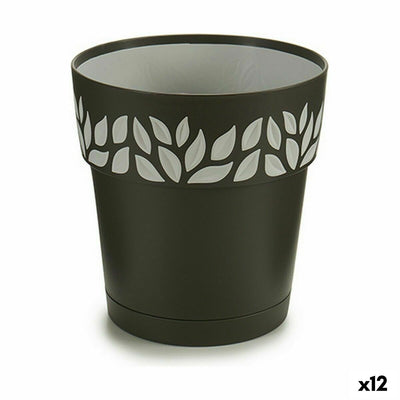Stefanplast Cloe Anthracite Plastic Self-Watering Pot 15 x 15 x 15 cm (12 Units)