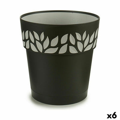 Stefanplast Cloe Anthracite Plastic Self-Watering Pot 25 x 25 x 25 cm (6 Units)
