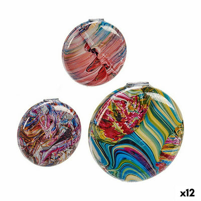 Plastic Crystal Pocket Mirror 8 x 2.4 x 8 cm (12 Units)