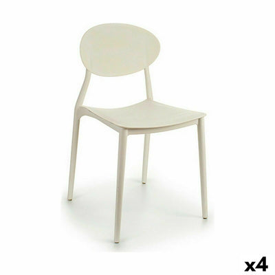 Dining Chair Gift Decor White Plastic 41 x 81 x 49 cm (4 Units)