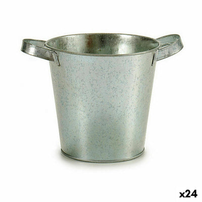 Ibergarden A60354-B Silver Zinc Cube Planter 20 x 14 x 16.2 cm (24 Units)