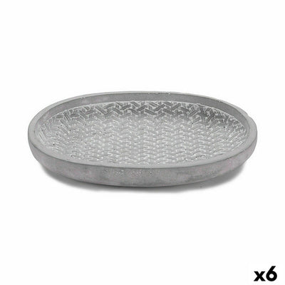 Plato para Maceta Ibergarden 190060-2 Gris Cemento Con relieve 28 x 4 x 23 cm (6 Unidades)