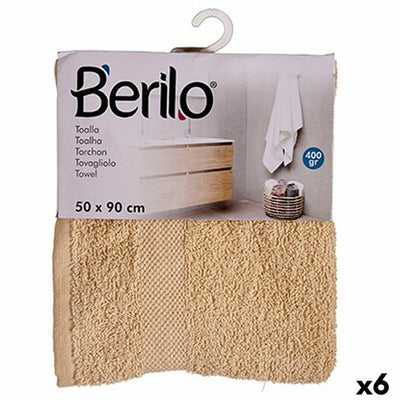 Berilo 89657 Cream Bath Towel 80% Cotton 20% Polyester 50 x 90 cm (6 Units)
