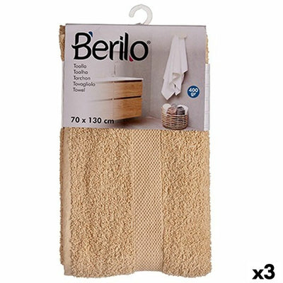 Berilo 89658 Cream Bath Towel 80% Cotton 20% Polyester 70 x 130 cm (3 Units)
