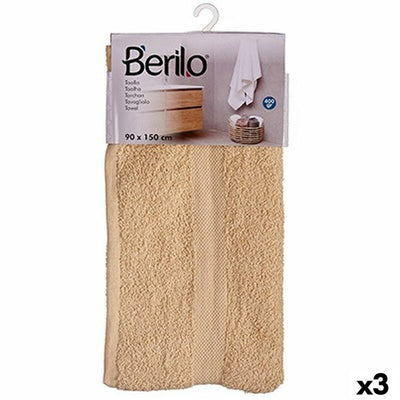 Berilo 89659 Cream Bath Towel 80% Cotton 20% Polyester 90 x 150 cm (3 Units)