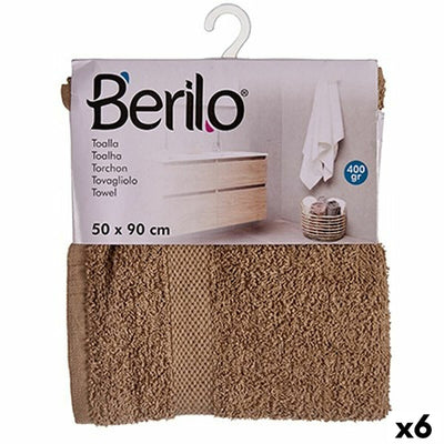 Berilo 89661 Camel Bath Towel 80% Cotton 20% Polyester 50 x 90 cm (6 Units)
