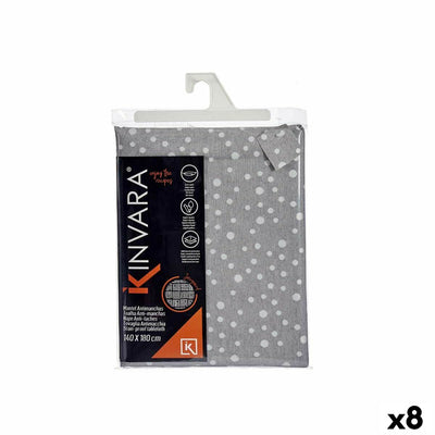 Mantel Kinvara BABEL GRIS 42 Gris Jacquard 140 x 180 cm Antimanchas Lunares (8 Unidades)