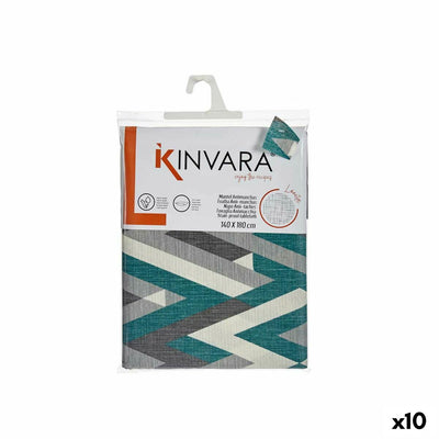 Kinvara Tablecloth ZIGI-21469-GREEN Green Canvas 140 x 180 cm Stain Resistant Stripes (10 Units)