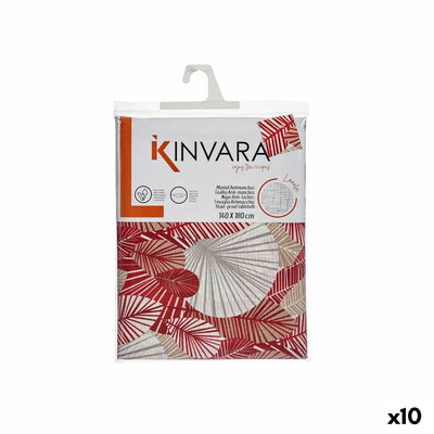 Kinvara Tablecloth ANCARA-21520-13 Beige Garnet Canvas 140 x 180 cm Stain Resistant Leaves (10 Units)