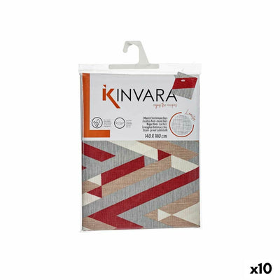 Kinvara Tablecloth ZIGI-21469-26 Garnet Canvas 140 x 180 cm Stain Resistant Stripes (10 Units)