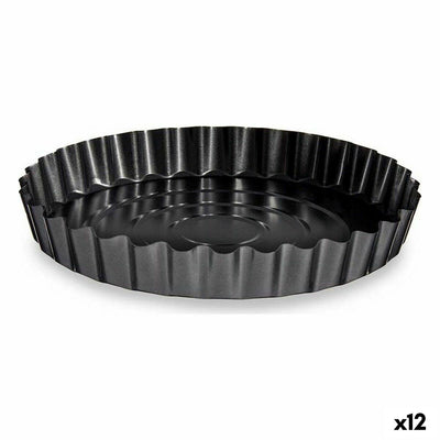 Kinvara CK56493 Dark Grey Carbon Steel Baking Pan Ø 28 cm (12 Units)