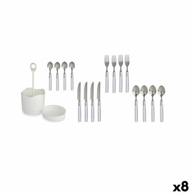 Kinvara HQ233H10 White Stainless Steel Cutlery Set (8 Pieces)