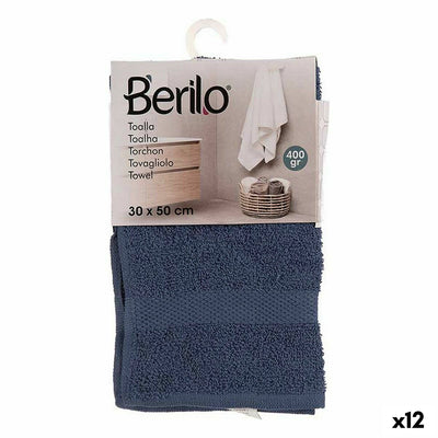 Toalla de baño 30 x 0,5 x 50 cm Azul (12 Unidades)