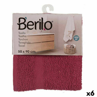 Beryl 5312 Garnet Bath Towel 80% Cotton 20% Polyester 50 x 0.5 x 90 cm (6 Units)