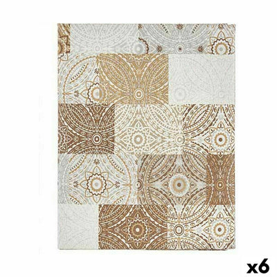 Kinvara Tablecloth AZULEJO-B Beige Canvas 140 x 180 cm Stain Resistant Tile (6 Units)
