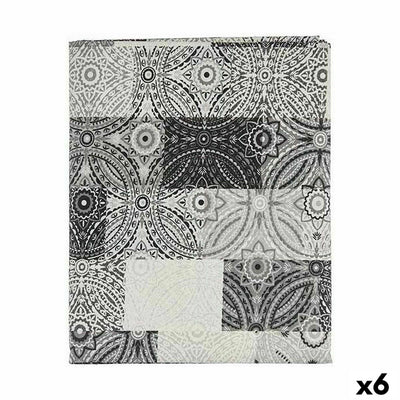 Kinvara AZULEJO-G Grey Canvas Tablecloth 140 x 180 cm Stain Resistant Tile (6 Units)